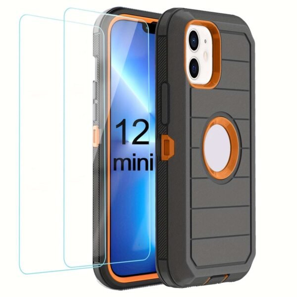 For IPhone 15/14/13/12/11/XR/Mini/Pro/Plus/Pro Max Case With Screen Protector, Support Wireless Charging, Heavy Duty Drop Protection, Full-Body Rugged Durable Three-Layer Construction Phone Case