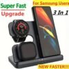 3 In 1 Fast Wireless Charger Stand For Samsung S22 S21 S20 Fold 4 For Galaxy Watch 5 Pro 4 3 Active 2/1 Buds Charging Dock Station