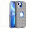 For IPhone 15/14/13/12/11/XR/Mini/Pro/Plus/Pro Max Case With Screen Protector, Support Wireless Charging, Heavy Duty Drop Protection, Full-Body Rugged Durable Three-Layer Construction Phone Case