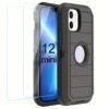 For IPhone 15/14/13/12/11/XR/Mini/Pro/Plus/Pro Max Case With Screen Protector, Support Wireless Charging, Heavy Duty Drop Protection, Full-Body Rugged Durable Three-Layer Construction Phone Case