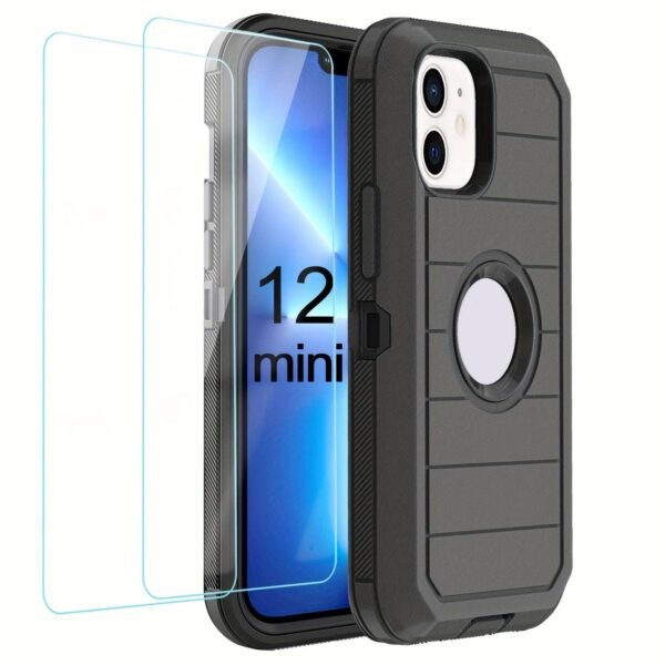 For IPhone 15/14/13/12/11/XR/Mini/Pro/Plus/Pro Max Case With Screen Protector, Support Wireless Charging, Heavy Duty Drop Protection, Full-Body Rugged Durable Three-Layer Construction Phone Case