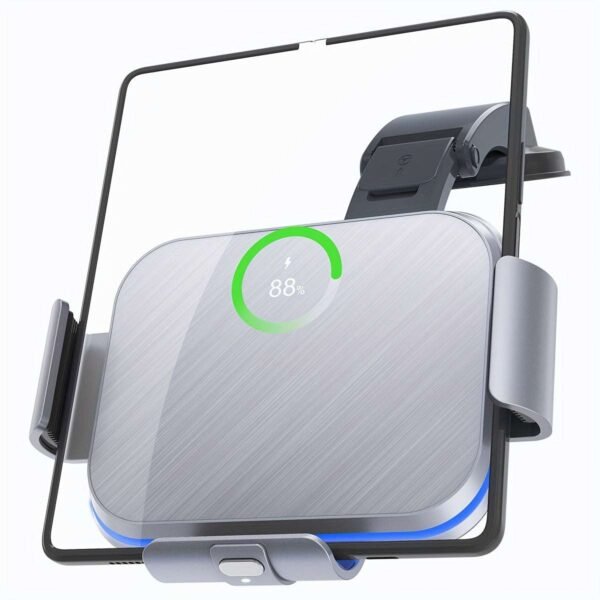 15W Car Wireless Charger Stand Holder Dual Coil Foldable Phone Car Fast Charging Station For Samsung Galaxy Z Fold 4 3 2 For IPhone