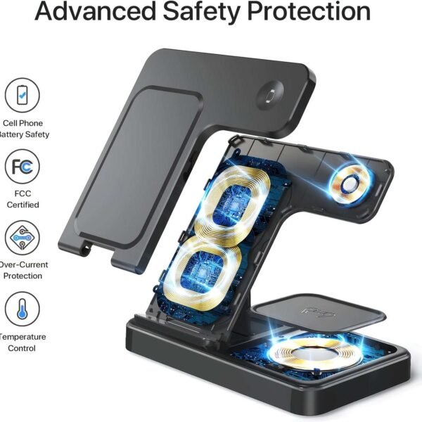 Wireless Charger, Charging Station 3 In 1, Fast Wireless Charger Stand For IPhone 14/13/12/11/Pro/Max/Plus/XS/XR/X/8, For IWatch 8/7/6/5/4/3/2/SE & AirPods