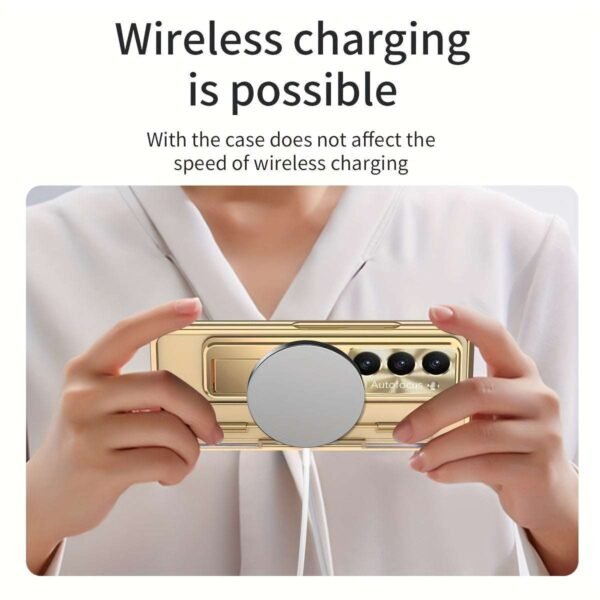 Suitable For Samsung Z Fold 5 Transparent Mobile Phone Case Flat And Full Hinged Folding Protective Case Electroplated Lens Film Mobile Phone Protective Case