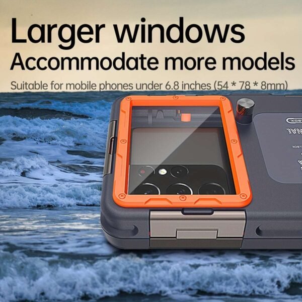 1pc Phone Case With 15m Diving Waterproof Universal Diving Underwater Case For Photo Video iPhone 14/13/12/11 Pro Max Xr/X/Xs Case For Samsung Galaxy S22/S21/S20/S10 Ultra Plus, 50ft Waterproof Swimming Snorkeling Protective Housing With Lanyard