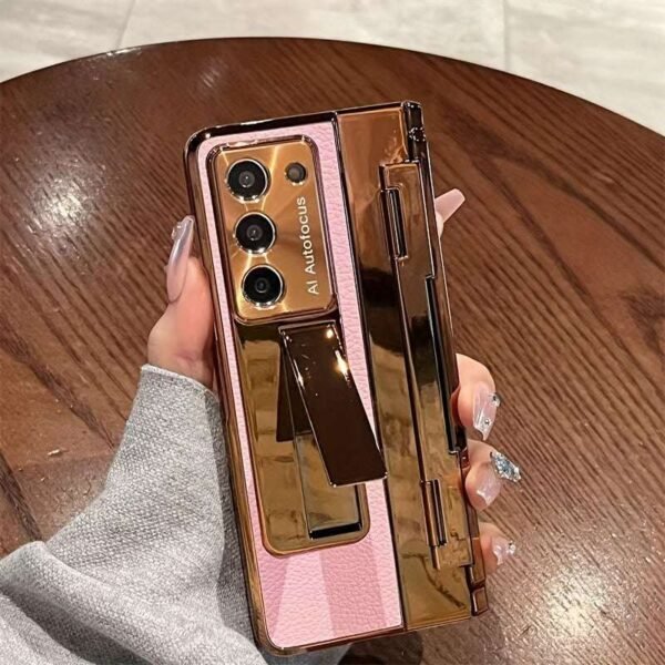 Suitable For Samsung Z Fold4/5 Mobile Phone Case, Electroplated Cellulose Fold3 Flat And Full Hinged Shell Film Protective Case