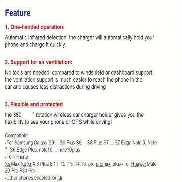 15W Car Wireless Charger, Vehicle-mounted Mobile Wireless Charger, Air Vent General Wireless Charging Phone Holder With Infrared Induction