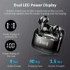 Wireless Earbud, Wireless Headphones 5.3 Stereo Bass Earphones, Ear Buds 40H Dual Mic Call, Earbud In-Ear USB-C LED Display Sport Headset.