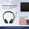 Wireless Headset With AI Noise Canceling, BT Headset With Microphone, V5.0 On Ear Headphone With USB Dongle & Mute Button Handsfree 26hrs For PC/Laptop/Smart Phone