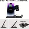 Wireless Charging Station for Multiple Devices Foldable 3 in 1 Fast Charger Station Stand Dock for iWatch Series 9 8 7 6 SE 5 4 3 2 Ultra Airpods Pro 3 2 iPhone 15 14Pro 14 13 Pro Max 13 12 11 Pro X Max XS XR 8