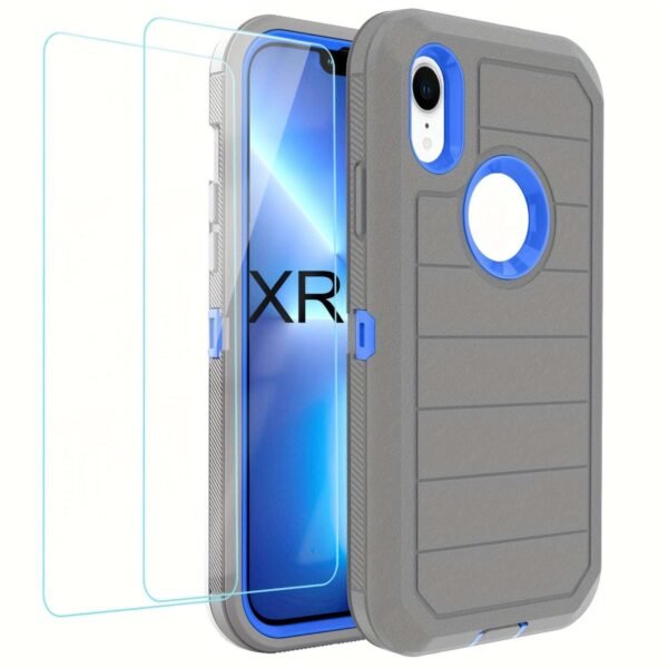 For IPhone 15/14/13/12/11/XR/Mini/Pro/Plus/Pro Max Case With Screen Protector, Support Wireless Charging, Heavy Duty Drop Protection, Full-Body Rugged Durable Three-Layer Construction Phone Case