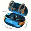 True Wireless Earbuds, TWS Earphones with Mic, Sport Earhook Headset, Stereo In Ear Headphones with LED Display Charing Case