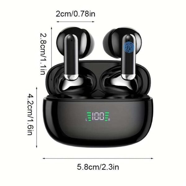 Wireless Earbuds, TWS Earphones With Mic, Earphones For Listening To Music, Sport, Stereo In Ear Headphones With LED Display Charing Case