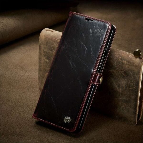 1pc New Genuine Leather Magnetic Flip Case Phone Cover For Samsung Galaxy Z Fold4 Z Fold3 5G Wallet Card Phone Case