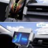 15W Car Wireless Charger Stand Holder Dual Coil Foldable Phone Car Fast Charging Station For Samsung Galaxy Z Fold 4 3 2 For IPhone