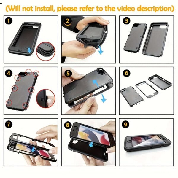 For IPhone 15/14/13/12/11/XR/Mini/Pro/Plus/Pro Max Case With Screen Protector, Support Wireless Charging, Heavy Duty Drop Protection, Full-Body Rugged Durable Three-Layer Construction Phone Case