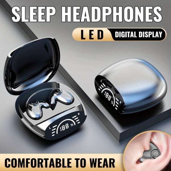 Invisible Sleep Wireless Earphone Waterproof WirelessEarbuds Headphones 5.3 Wireless Hanging Ear BT EarphonesHigh Sound Quality Super Long Battery Life Large CapacitySports Essential