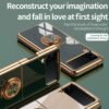 For Samsung Galaxy Z Flip3 Flip4 Flip5 mobile phone case ring buckle magnetic car plated protective case new