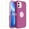For IPhone 15/14/13/12/11/XR/Mini/Pro/Plus/Pro Max Case With Screen Protector, Support Wireless Charging, Heavy Duty Drop Protection, Full-Body Rugged Durable Three-Layer Construction Phone Case