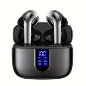 True Wireless Earbuds 60H Playback LED Power Display Earphones with Wireless Charging Case Waterproof in-Ear Earbuds with Mic for TV Smart Phone Computer Laptop Sports