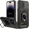 Shockproof Hard Phone Case With Metal Stand And Card Slot For IPhone 15 Pro Max 14 Pro Max 13 Pro Max 12 Pro Max 11 Pro Max