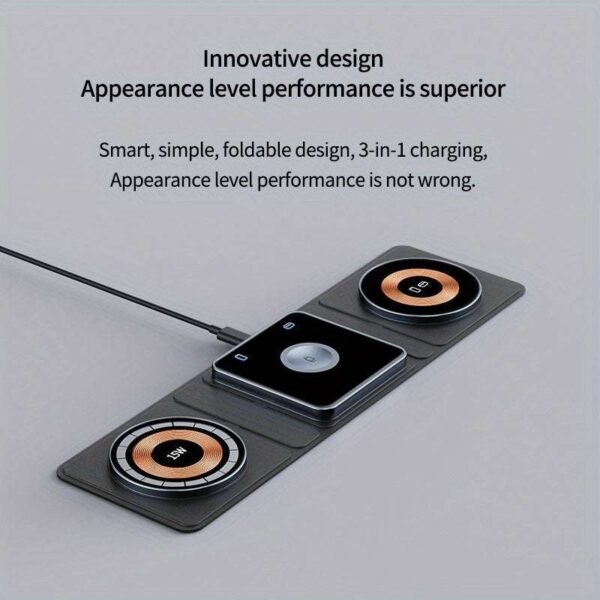 Wireless Charger, 3 In 1 Charging Station, Foldable Travel Wireless Charger Station For Multiple Devices IWatch/Airpods/iPhone 14 13 12 Pro Max