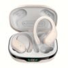 New Wireless Earbuds for Running Sports, Noise Cancelling Wireless Earphones with Earhooks Pure Bass Sound, Over Ear Headphones with Dual-LED Display, Earphones Built-in Microphone, Noise Cancelling Headset