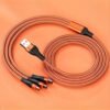 3 In 1 Cable For IPhone/Type-C/Android, 6A Super Fast Charging Data Cable For IPhone 15 14 13 12 11 XR XS Mas 8 7 6 6s Plus For Samsung, Google, Moto, Xiaomi Charger Cable For Car Use