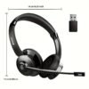 Wireless Headset With AI Noise Canceling, BT Headset With Microphone, V5.0 On Ear Headphone With USB Dongle & Mute Button Handsfree 26hrs For PC/Laptop/Smart Phone