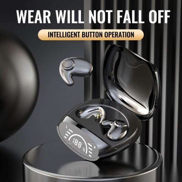 Ultra-thin Stick On Ear Mini Bluetooth Earphones Dual Ear Sleep Earphones