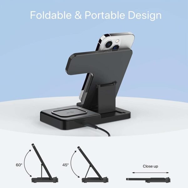 Wireless Charger, Charging Station 3 In 1, Fast Wireless Charger Stand For IPhone 14/13/12/11/Pro/Max/Plus/XS/XR/X/8, For IWatch 8/7/6/5/4/3/2/SE & AirPods