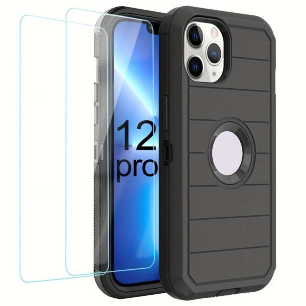 For IPhone 15/14/13/12/11/XR/Mini/Pro/Plus/Pro Max Case With Screen Protector, Support Wireless Charging, Heavy Duty Drop Protection, Full-Body Rugged Durable Three-Layer Construction Phone Case
