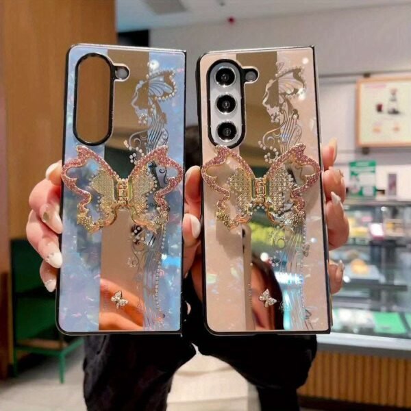 Dreamy Butterfly Flower Decor Phone Case For Samsung Fold 5/4/3