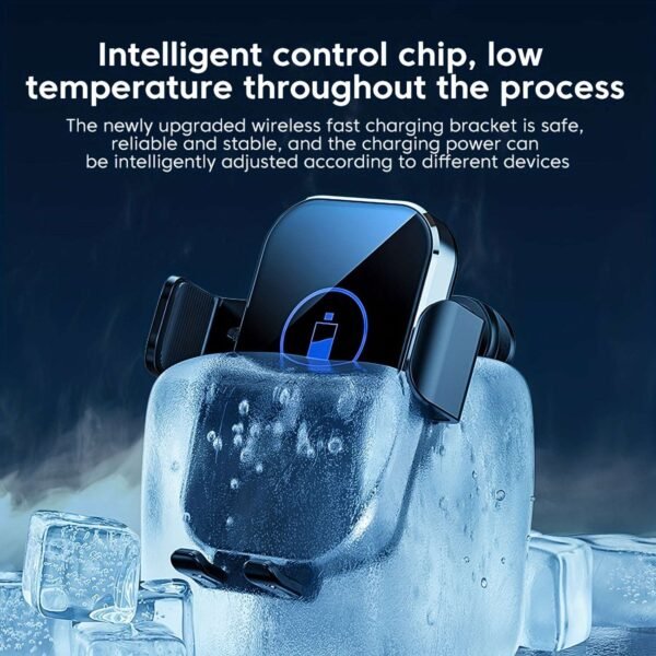 Car-mounted Bracket, Car-mounted Wireless Charger, Automatic Sensing Opening And Closing, Tempered Glass, Car Charger, 15W Fast Charging for iPhone, Samsung, And Google Phones