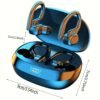True Wireless Earbuds, TWS Earphones With Mic, Sport Earhook Headset, Stereo In Ear Headphones With LED Display Charing Case, Holiday Gifts