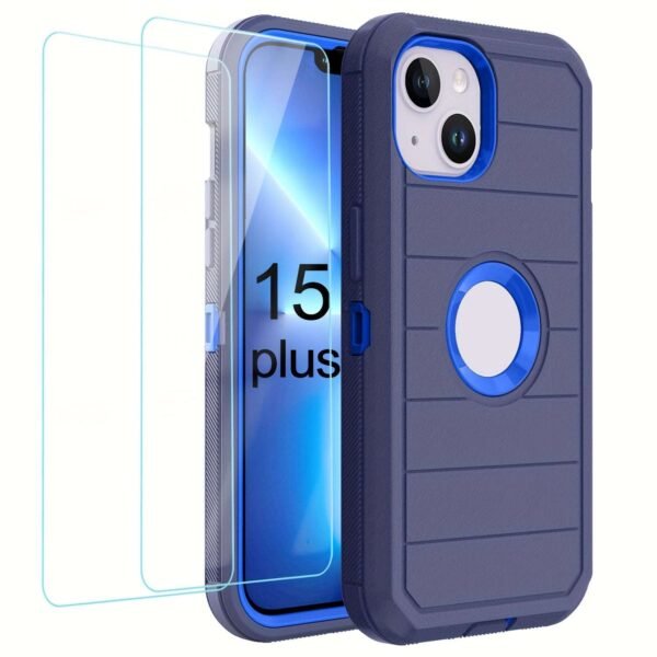 For IPhone 15/14/13/12/11/XR/Mini/Pro/Plus/Pro Max Case With Screen Protector, Support Wireless Charging, Heavy Duty Drop Protection, Full-Body Rugged Durable Three-Layer Construction Phone Case