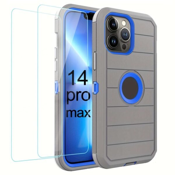 For IPhone 15/14/13/12/11/XR/Mini/Pro/Plus/Pro Max Case With Screen Protector, Support Wireless Charging, Heavy Duty Drop Protection, Full-Body Rugged Durable Three-Layer Construction Phone Case