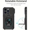 Shockproof Hard Phone Case With Metal Stand And Card Slot For IPhone 15 Pro Max 14 Pro Max 13 Pro Max 12 Pro Max 11 Pro Max