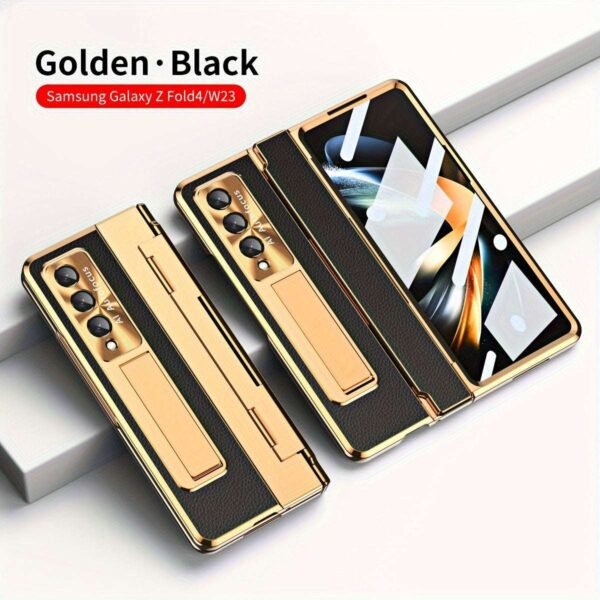 Suitable For Samsung Z Fold4/5 Mobile Phone Case, Electroplated Cellulose Fold3 Flat And Full Hinged Shell Film Protective Case