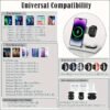 Wireless Charging Station, 4 In 1 Wireless Charger Stand, Multi Fast Wireless Charging Dock For iPhone Multiple Devices For IPhone 14/14 Plus/13/12/11/Pro/Max/X/XS/XR/8, For iWatch Ultra/8/7/6/5/4/3/2/SE, For Airpods 3/2/Pro, For Samsung S23 Ultra/S22/S21