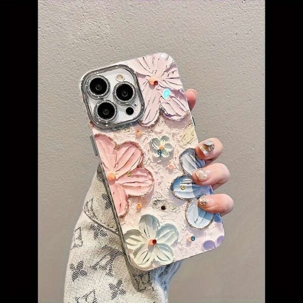 Oil Painting Flowers Suitable For IPhone 15 Pro/14 Pro Max/13/12 Pro Max/11 Lens Full Coverage High-end New Anti-fall Protective Case