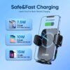 Wireless Car Charger, 15W Qi Fast Charging Dashboard Car Charger Phone Holder, Compatible with iPhone 14 13 12 11, Samsung S23 S22 S21 S20, etc.