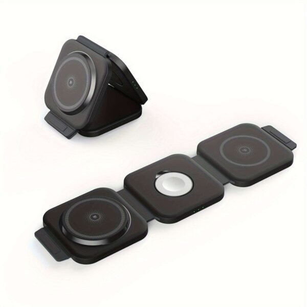 3 In 1 Wireless Charger Foldable Magnetic Charger Compatible With IPhone 15/14/13/12/11/X/XS/8 Series, 3 In 1 Charging Pad For Airpods 2/3/Pro, IWatch 8/7/6/SE/5/4/3/2 (without Adapter)