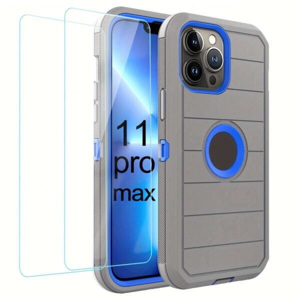 For IPhone 15/14/13/12/11/XR/Mini/Pro/Plus/Pro Max Case With Screen Protector, Support Wireless Charging, Heavy Duty Drop Protection, Full-Body Rugged Durable Three-Layer Construction Phone Case