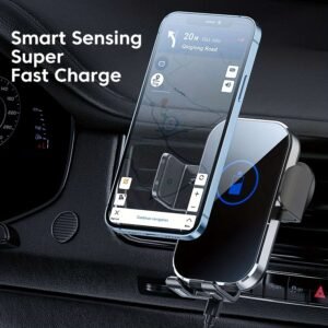 Car-mounted Bracket, Car-mounted Wireless Charger, Automatic Sensing Opening And Closing, Tempered Glass, Car Charger, 15W Fast Charging for iPhone, Samsung, And Google Phones