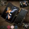 1pc New Genuine Leather Magnetic Flip Case Phone Cover For Samsung Galaxy Z Fold4 Z Fold3 5G Wallet Card Phone Case
