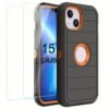 For IPhone 15/14/13/12/11/XR/Mini/Pro/Plus/Pro Max Case With Screen Protector, Support Wireless Charging, Heavy Duty Drop Protection, Full-Body Rugged Durable Three-Layer Construction Phone Case