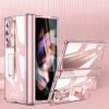 Suitable For Samsung Z Fold5 Mobile Phone Case Fold4/3 Hinged Electroplated Lens Case Film W23 Folding Screen Protective Case