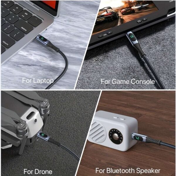 SOOPII USB Fast Charging Cable With LED Display, Supports 8K Video, Max 40Gbps Data Transfer, 240W USB C To USB C Charging Cable, Compatible With LPhone 15, For MacBook, Thunderbolt 3, Monitor, Docking Stations