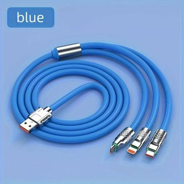 1pc/2pcs/3pcs Multi-Charging Cable 3-In-1 Type-C Data Ultra-Fast Charging Cable For Iphone/Type-C/Samsung/Xiaomi And More MFI Certificate